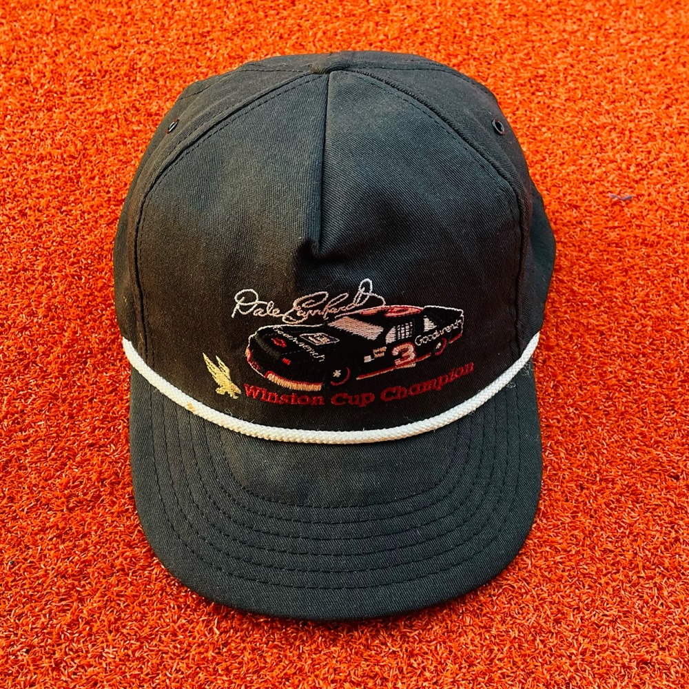 Dale Earnhardt Vintage Snap Back Winston Cup Champion Black Hat